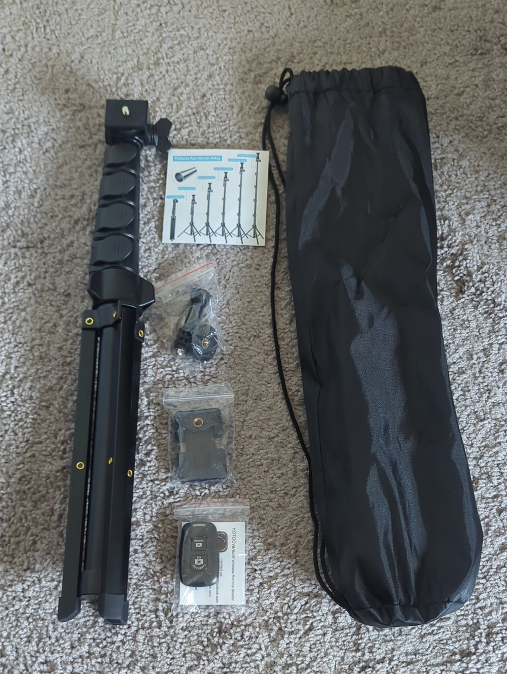 Universal Black Foldable Tripod with Carry Bag